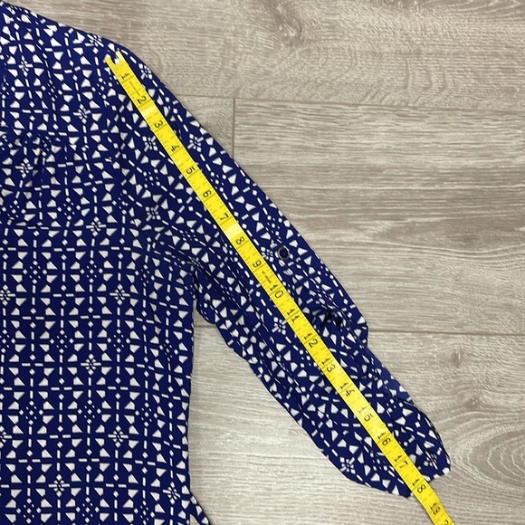 41 Hawthorn Shirt Dress 3/4 Sleeve Roll Tab Button Front M - Picture 10 of 16